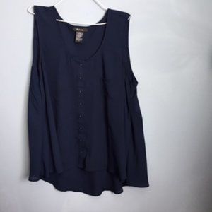 STYLE & CO. SLEEVELESS BLOUSE.  Size XL.  Color Dark Blue.